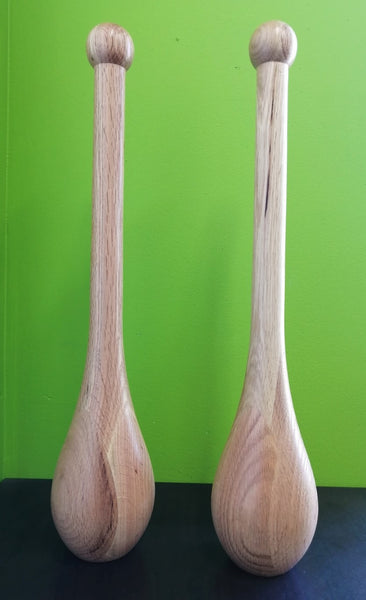 Oak Wood Tear Drop Indian Clubs - Sold In Pairs